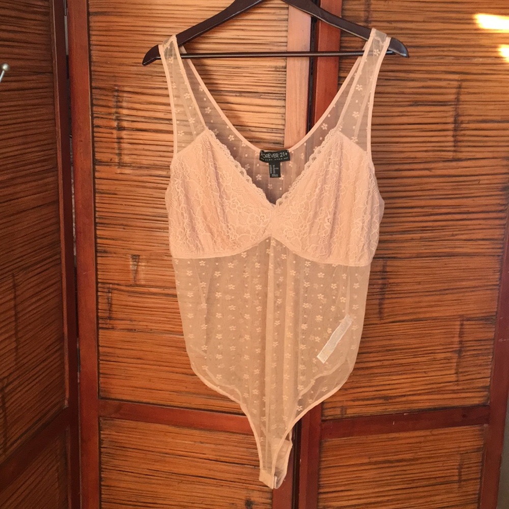 Forever 21+ Nude Knit Bodysuit Size 3x